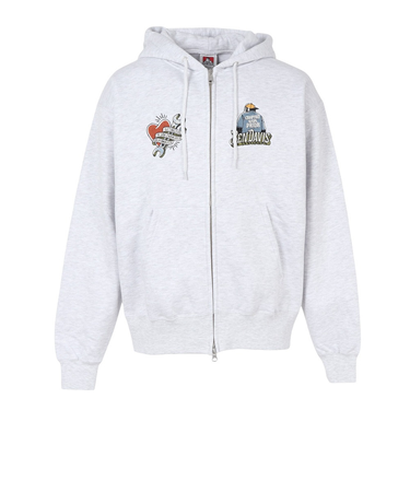 ベンデイビス（BEN DAVIS）バック刺繍ジップパーカー 25780053-ASH