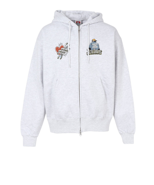 ベンデイビス（BEN DAVIS）バック刺繍ジップパーカー 25780053-ASH