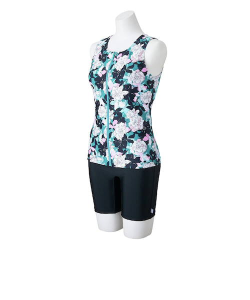 ミズノ(MIZUNO)アクアフィットネス用水着 レディース 水泳 セパレーツ めくれにくいボタン付 ターコイズ S-3Lサイズ… ミズノ（MIZUNO）アクアフィットネス用水着 レディース 水泳