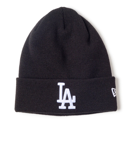 ニューエラ(NEW ERA)帽子 ニットキャップ ベーシック MLB Team Logo ロサンゼルス・ドジャース 黒 ブラック 14670079