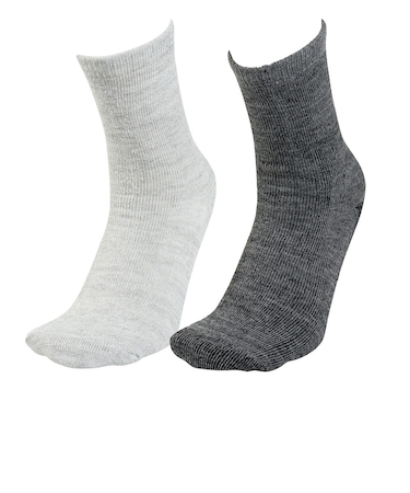 クー(Coo.)靴下 3層 クルー丈 ソックス 2足組 LGYCGY 25.0~28.0センチ 894CO5GSA0132 GRY