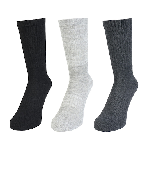 クー（Coo.）ヒートクロス ロングソックス 3足組 894CO5GSA0119 CGRY