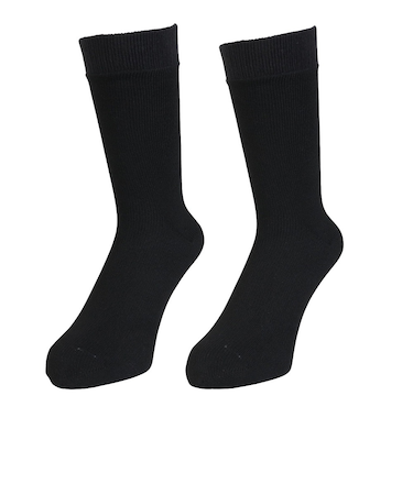 クー（Coo.）ヒートクロス 二重編み ソックス 2足組 894CO5GSA0112 BLK