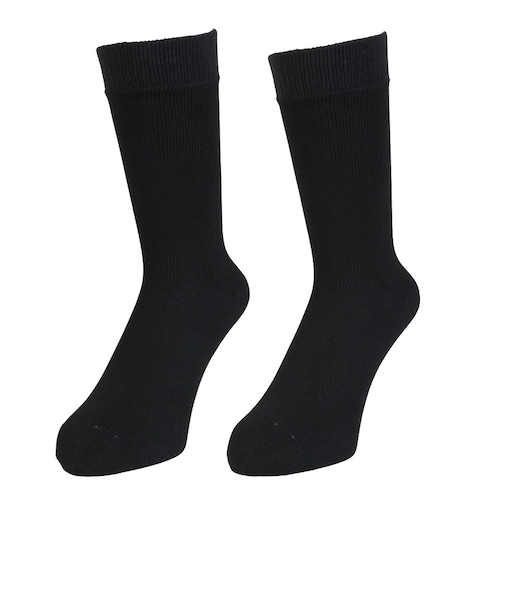 クー（Coo.）ヒートクロス 二重編み ソックス 2足組 894CO5GSA0112 BLK