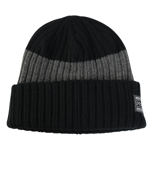 ライズ（RYZ）ニットキャップ ボーダーボリュームリブカフワッチ 黒