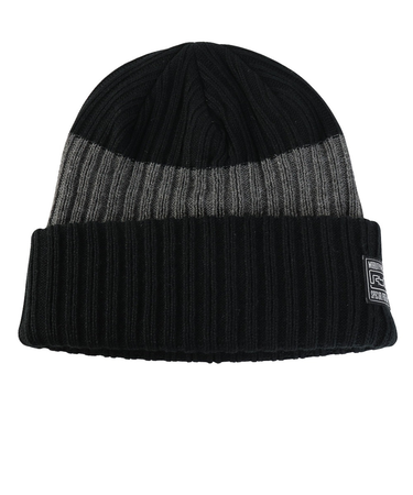 ライズ（RYZ）ニットキャップ ボーダーボリュームリブカフワッチ 黒×グレー RZ20ST25FW0028 BKXGY 帽子 ニット帽 防寒