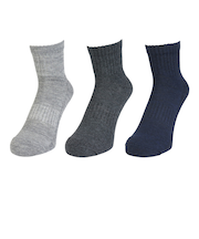 クー(Coo.)靴下 ヒートクロス アンクルソックス 3足組 25~28センチ 894CO5GSA0073 NVY