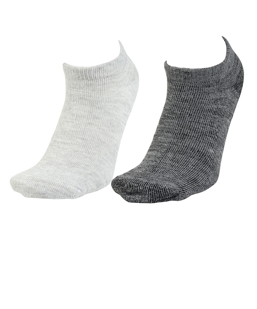 クー(Coo.)靴下 3層 ショート丈ソックス 2足組 LGYCGY 25.0~28.0センチ 894CO5GSA0130 GRY