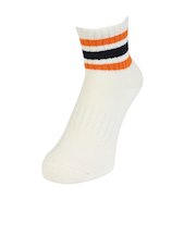 クー（Coo.）靴下 アンクルライン ソックス 1足組 ホワイト×オレンジ 22～25センチ 895CO5GSA0087 OWHT