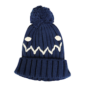 クー(Coo.)帽子 ジュニア ニットキャップ ポンポンカフワッチ 紺 ネイビー 899CO5ST0027 NVY