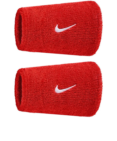 ナイキ（NIKE）スウッシュ クラシック ダブルワイド リストバンド 2P 赤 レッド BN4000-610