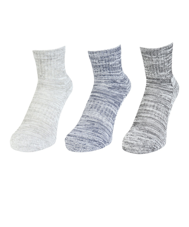 クー（Coo.）靴下 ヒートクロス アンクルソックス 3足組 895CO5GSA0066 GRY