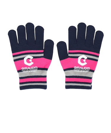手袋 ジュニア ボーダーニットグローブ ピンク WG5F0006-WA902-GRST PNK 滑り止め付き 防寒 ジュニア手袋