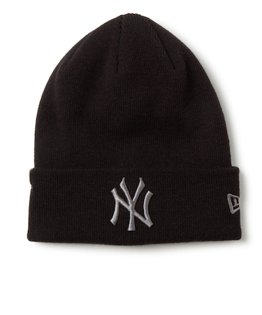 ニューエラ（NEW ERA）帽子 ベーシック カフニット MLB Tonal Logo ニューヨーク・ヤンキース 黒 ブラック 14670043