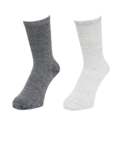 クー（Coo.）靴下 3層 クルーソックス 2足組 22.0～25.0センチ グレー 灰色  895CO5GSA0129 GRY