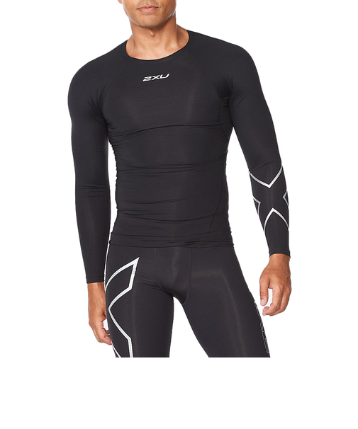 ツー・タイムズ・ユー（2XU）PWXコンプレッション ロングスリーブトップ MA6398A-BLK/SIL