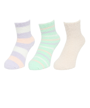 クー（Coo.）モコモコ ミドルソックス 3足組 895CO5GSA0123 BEGPURGRN