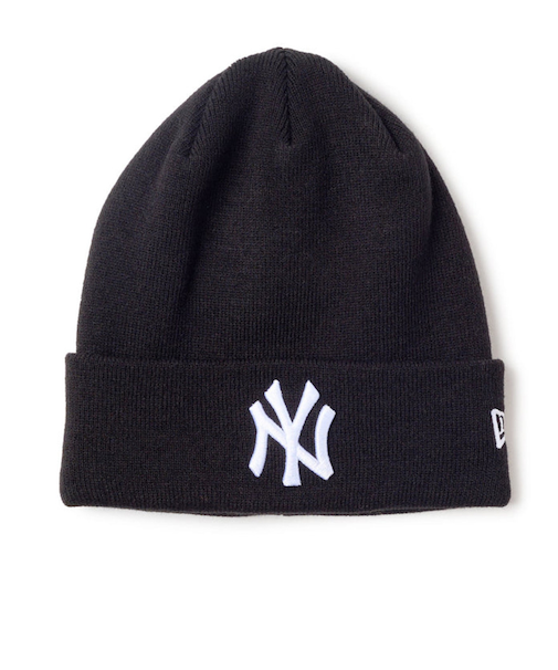 ニューエラ（NEW ERA）帽子 ニットキャップ MLB Team Logo ニューヨーク・ヤンキース 黒 ブラック 14670067