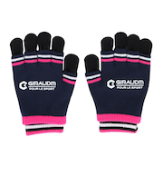 手袋 ジュニア ダブルタイプニットグローブ 紺×ピンク WG5F0007-WA902-GRST NVY 滑り止め付き 防寒 ジュニア手袋