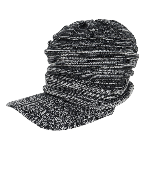 クー（Coo.）帽子 ニットキャスケット ブラック×ホワイト 897CO5ST0025 BKXWH