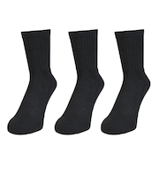 クー(Coo.)ヒートクロス クルーソックス 3足組 894CO5GSA0081 BLK