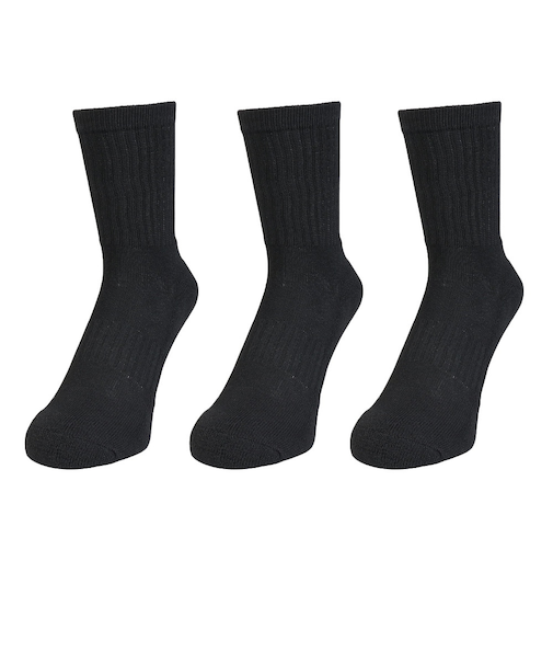 クー（Coo.）ヒートクロス クルーソックス 3足組 894CO5GSA0081 BLK