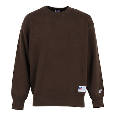 ラッセル（RUSSELL）スウェットライク クルーネック ニットシャツ RBM25F0015 BRN