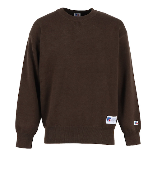 ラッセル（RUSSELL）スウェットライク クルーネック ニットシャツ RBM25F0015 BRN