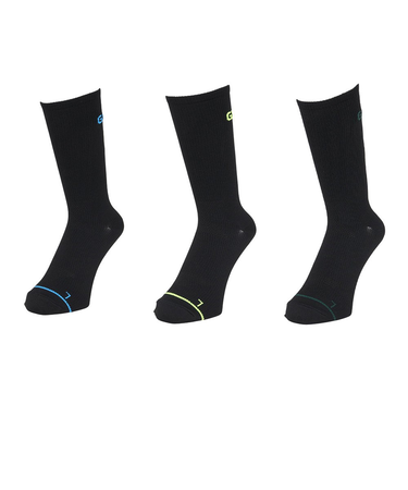 ソックス ストロングクルーソックス 黒 25.0cm SK5F0001-WA894-GRGSA 3足組 ドライ 速乾 フィット感 3足セット