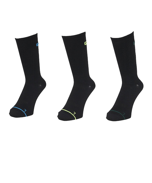 ソックス ストロングクルーソックス 黒 25.0cm SK5F0001-WA894-GRGSA 3足組 ドライ 速乾 フィット感 3足セット