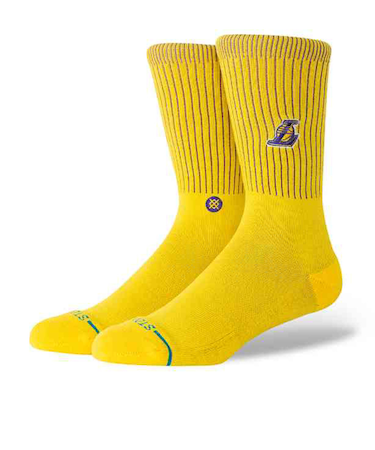 スタンス(STANCE)バスケットボール ソックス LAKERS BADGED CREW ロサンゼルス・レイカーズ A556D25LBC#GLD