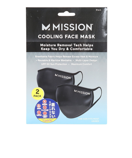 ミッション（MISSION）スポーツマスク VaporActive 2個パック 黒 Mサイズ 109550 マスク 運動用 スポーツ用 吸汗速乾