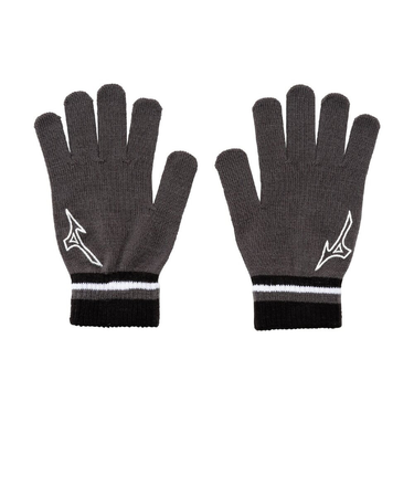 ミズノ（MIZUNO）手袋 ニット手袋 グレー 32JYC50206 防寒 滑り止め付き