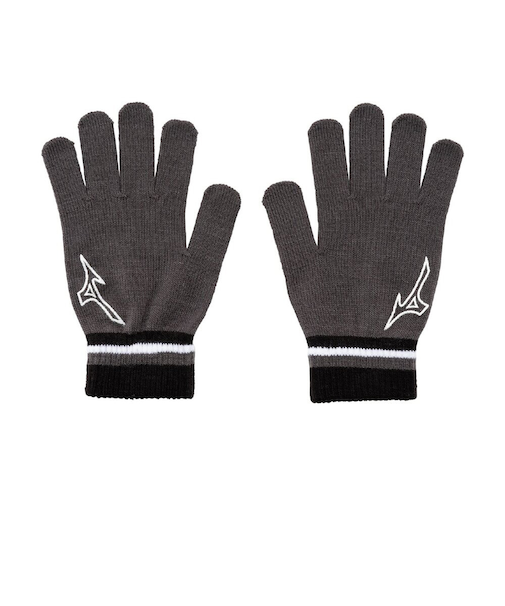 ミズノ（MIZUNO）手袋 ニット手袋 グレー 32JYC50206 防寒 滑り止め付き