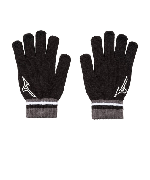 ミズノ（MIZUNO）手袋 ニット手袋 黒 32JYC50290 防寒 滑り止め付き
