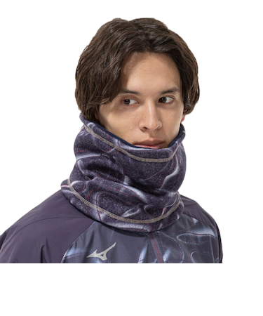 ミズノ（MIZUNO）ネックウォーマー リバーシブル 紺 32JYC70015 防寒