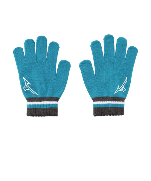 ミズノ（MIZUNO）手袋 ジュニア ニット手袋 5本指タイプ ターコイズ 32JYC90224 滑り止め付き