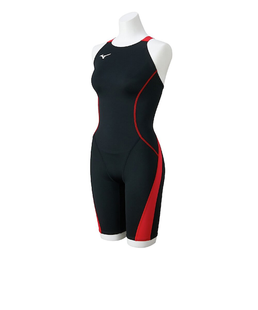 ミズノ（MIZUNO）競泳水着 GX・SONIC STREAMマスターズバック ハーフスーツ WA承認モデル 黒×赤 SS-3Lサイズ N2MGC73496