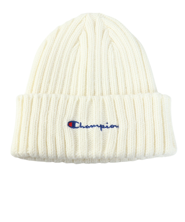 チャンピオン-ヘリテイジ（CHAMPION-HERITAGE）ニットキャップ SCRIPTロゴ リブ 白 57-59cm C8-C715C 020 ニット帽 …