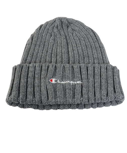 チャンピオン-ヘリテイジ(CHAMPION-HERITAGE)ニットキャップ SCRIPTロゴ リブ グレー 57-59cm C8-C715C 070