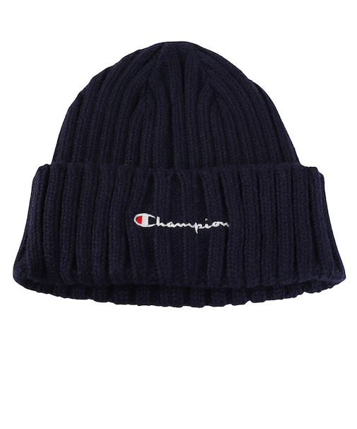チャンピオン-ヘリテイジ（CHAMPION-HERITAGE）ニットキャップ SCRIPTロゴ リブ 紺 57-59cm C8-C715C 370