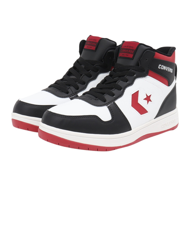 コンバース(CONVERSE)スノーシューズ スノトレ NX1360 ウォータープルーフ ミッドカット W/BK/R レッド ホワイト 38002212 シュ…