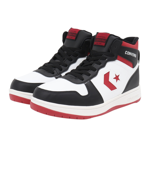 コンバース(CONVERSE)スノーシューズ スノトレ NX1360 ウォータープルーフ ミッドカット W/BK/R レッド ホワイト 38002212 シュ…