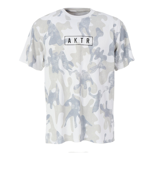アクター（AKTR）バスケットボールウェア プレイ カモ アクターロゴ スポーツTシャツ 225-012005 WH