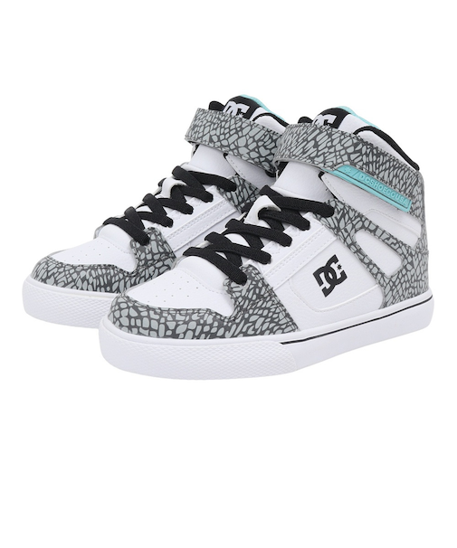 ディーシーシューズ（DC SHOES）ジュニアスニーカー ボーイズ ボーダーシューズ ピュア ハイトップ SE EV SN ホワイト グレー 25FWDK25…