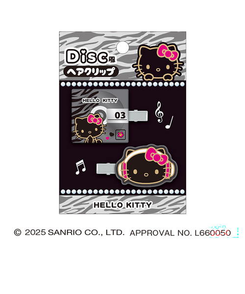 クラックス（CRUX）ディスクフウヘアクリップ ハローキティ モノトーン