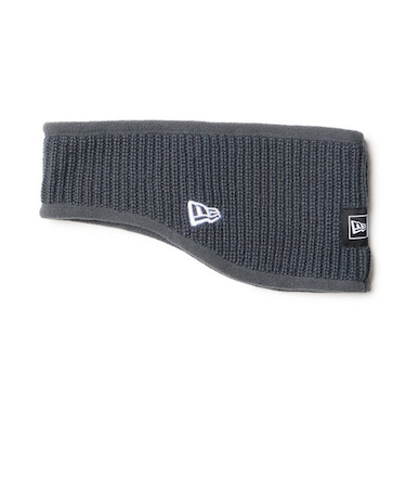 ニューエラ（NEW ERA）ニット イヤーウォーマー リブ ボックスロゴ ダークグレー 14669990 2WAY 耳当て ヘッドバンド 防寒