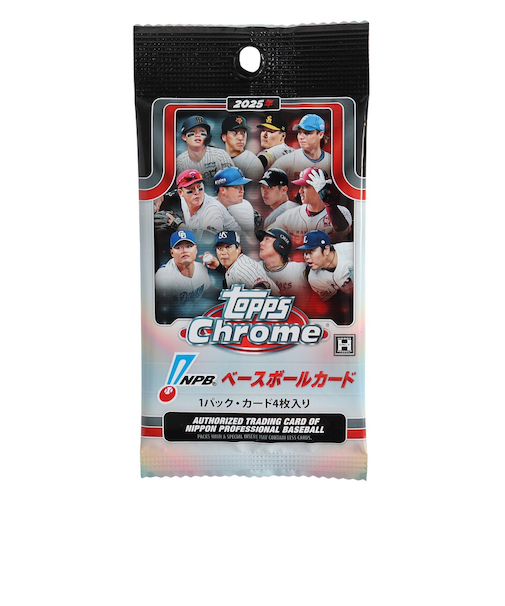 TOPPSクローム2025 NPBベースボールカード 1パック4枚入り XD59127 プロ野球 トレーディングカード