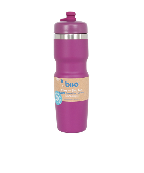 水筒 Bivo Trio ボトル 紫 620ml BT-IN-21-GP 重力による優れた飲み心地 ステンレスボトル 保冷