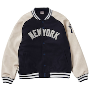 エムエルビー(MLB)スタンダード ロゴ PU メルトンジャケット ML2325FW0002-NVY